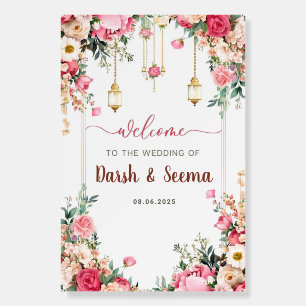 Indian Wedding Welcome Sign Template, Indian Weddi