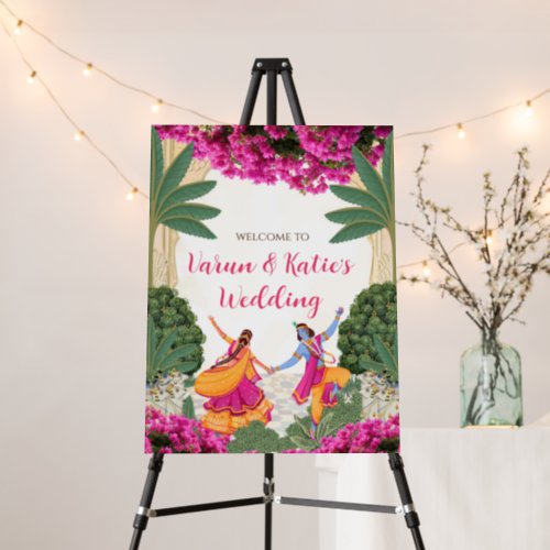 Indian welcome board for your Hindu wedding sign