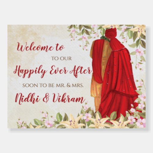 Indian Welcome sign Hindu Wedding Welcome sign