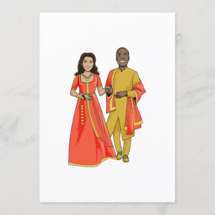 Indian Woman And African American Man Invitation