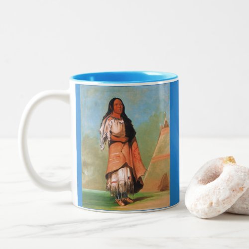 Indian Woman From Blackfoot Tribe George Catlin Two_Tone Coffee Mug