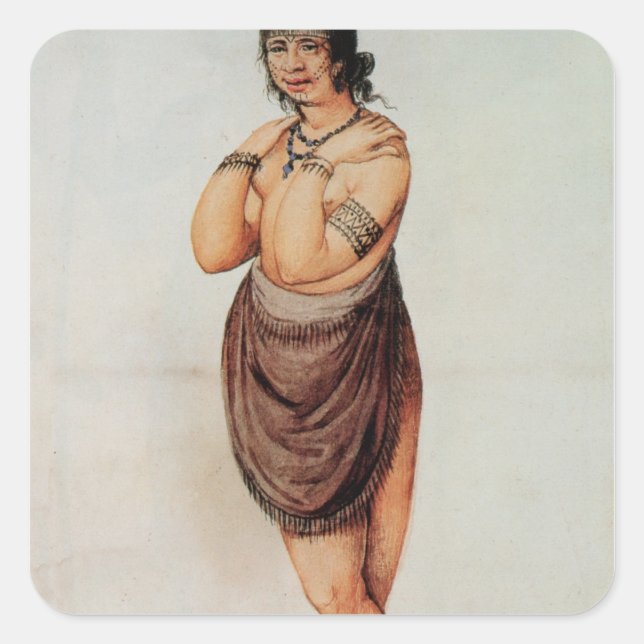 Indian Woman Square Sticker (Front)