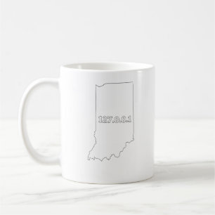 Indiana 127.0.0.1 Home Computer Nerd IP Address Coffee Mug