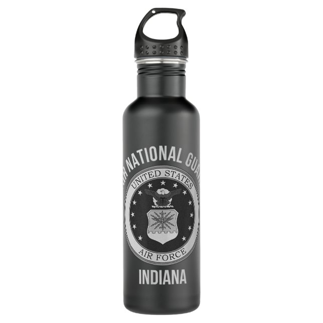 Indiana Air National Guard  Stainless Steel Water Bottle (Front)
