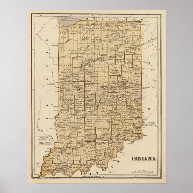 Indiana Atlas Map Poster (Front)