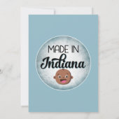 Indiana Baby Shower African American Blue Baby Invitation (Back)