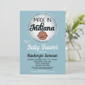 Indiana Baby Shower African American Blue Baby Invitation (Standing Front)