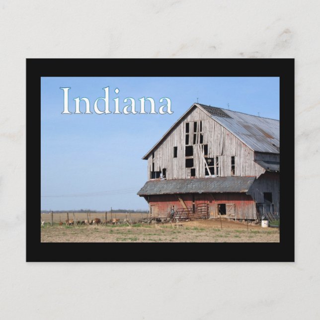 Indiana barns postcard (Front)