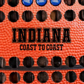 Indiana Basketball Shaped Wooden Beer Cap Map (Front)