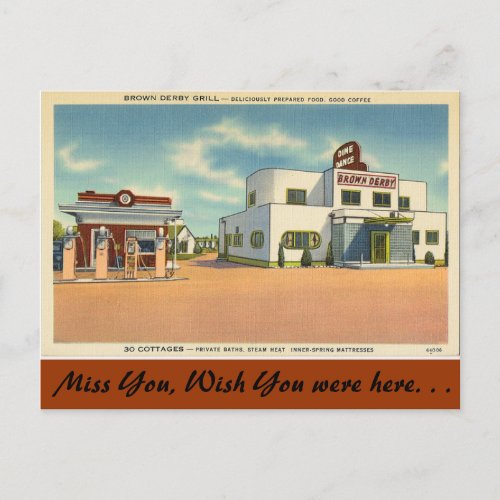 Indiana Brown Derby Grill Postcard