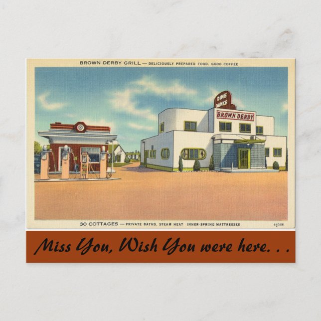Indiana, Brown Derby Grill Postcard (Front)