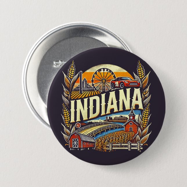 Indiana Button (Front & Back)