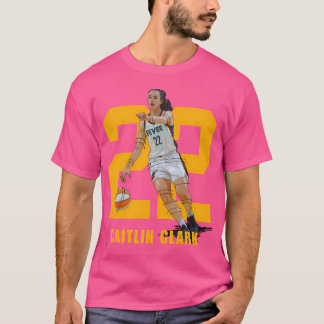 Indiana Caitlin Clark 22 Cartoon Women Basketball T-Shirt