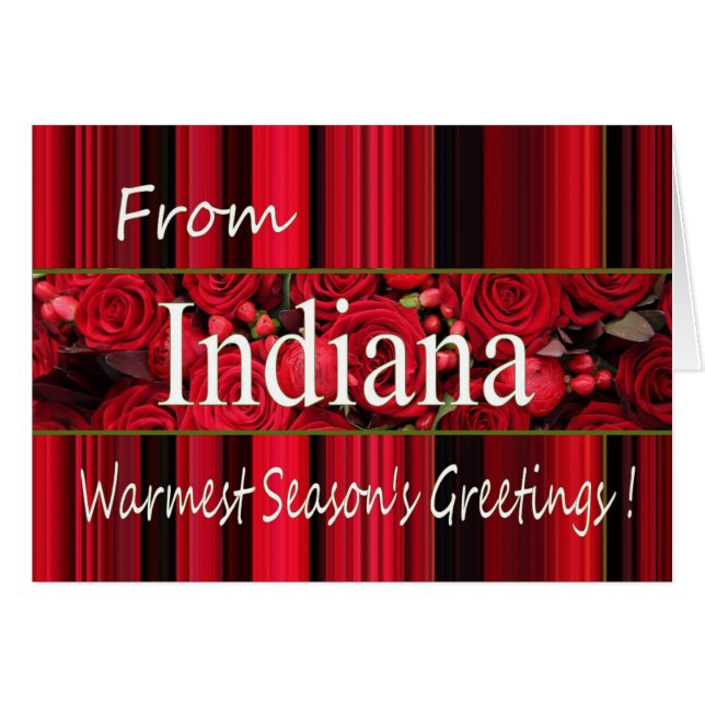 Indiana   Christmas Card, state specific Cards (Front Horizontal)
