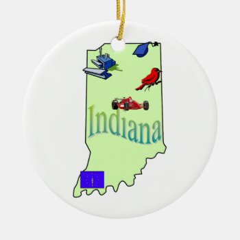 Indiana Christmas Tree Ornament by slowtownemarketplace at Zazzle