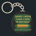 Indiana Corn Keychain<br><div class="desc">Hey! That's not funny! We raise a lot of soybeans and hogs here. Seriously. Corn rules supreme in the Hoosier State, but soybeans and hogs come in right behind. How do think the pork tenderloin sandwich became the unofficial state food?</div>