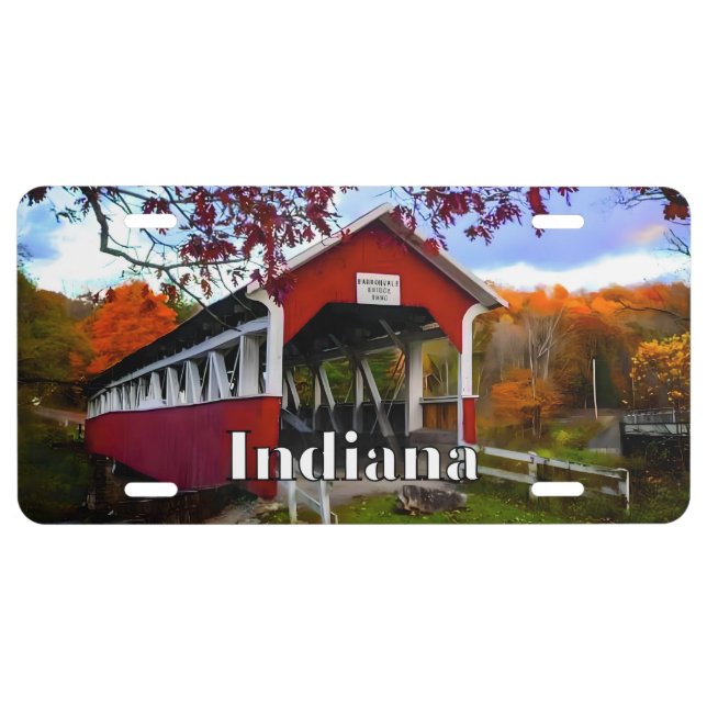 indiana covered bridge hoosier license plate (Front)