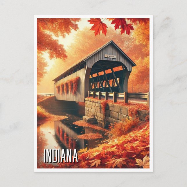 Indiana Covered Bridge Postcard (Front)