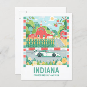 Indiana Crossroads of America Summer Travel Postcard