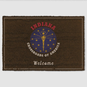 INDIANA CROSSROADS STATE FLAG FIBER DOORMAT