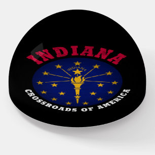 INDIANA CROSSROADS STATE FLAG PAPERWEIGHT