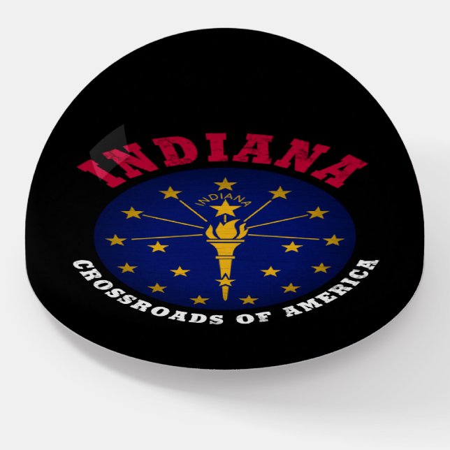 INDIANA CROSSROADS STATE FLAG PAPERWEIGHT (Angled)