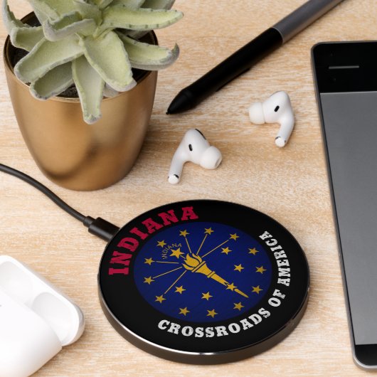 INDIANA CROSSROADS STATE FLAG WIRELESS CHARGER (Desk 2)