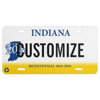 Indiana Custom License Plate by StargazerDesigns at Zazzle