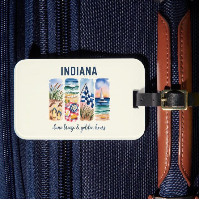 Indiana - Dune Breeze & Golden Hours Luggage Tag (Front Insitu 4)
