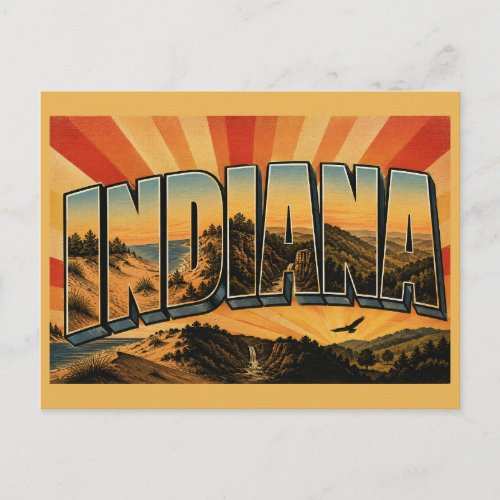 Indiana Dunes Canyons Forested Hills Art Postcard