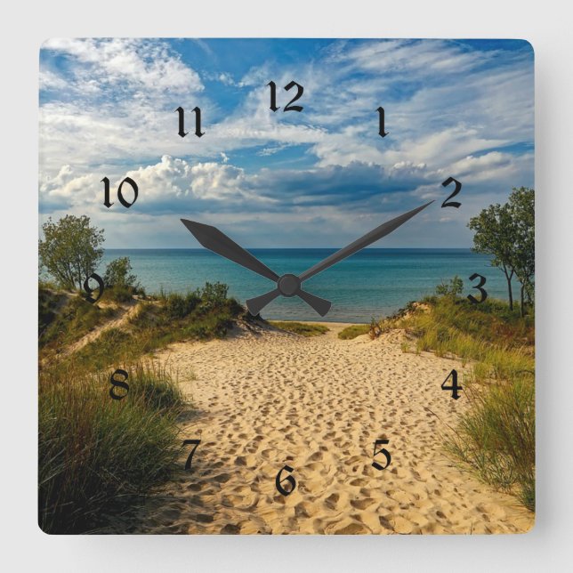 Indiana Dunes, Lake Michigan Square Wall Clock (Front)