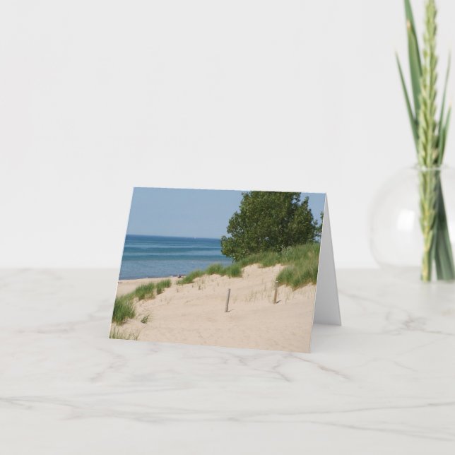 Indiana Dunes, Lakeview Beach, Lake Michigan Card (Front)