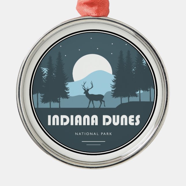 Indiana Dunes National Park Deer Metal Ornament (Front)
