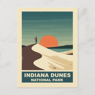 Indiana Dunes National Park Hiker Backpacker Holiday Postcard