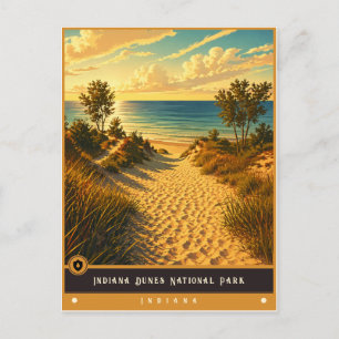 Indiana Dunes National Park Indiana Vintage Postcard