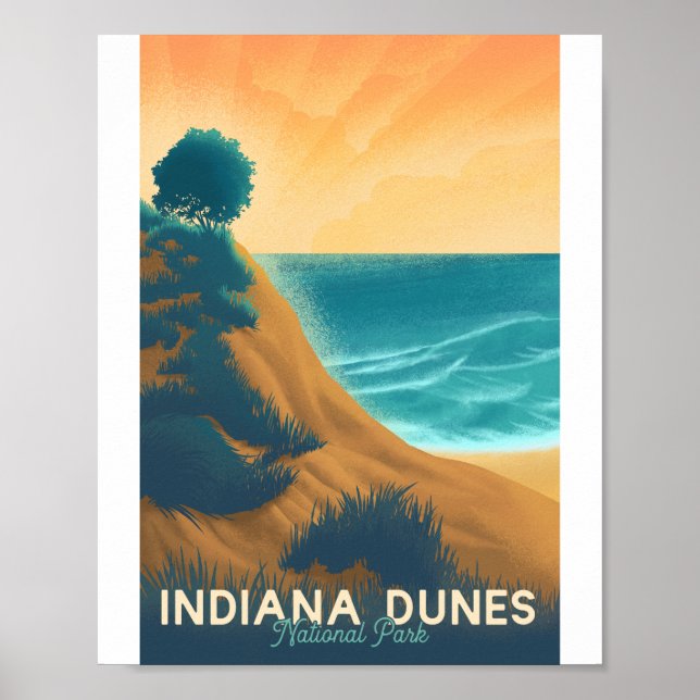 Indiana Dunes National Park Litho Artwork Poster (Front)