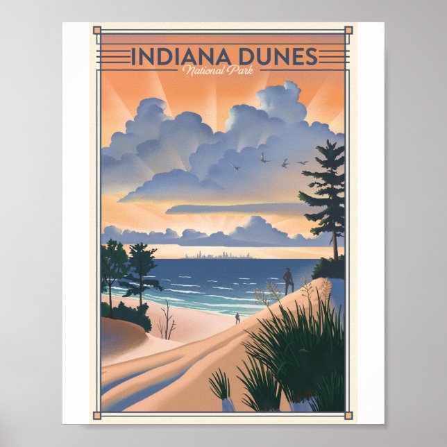 Indiana Dunes National Park Litho Artwork Poster (Front)