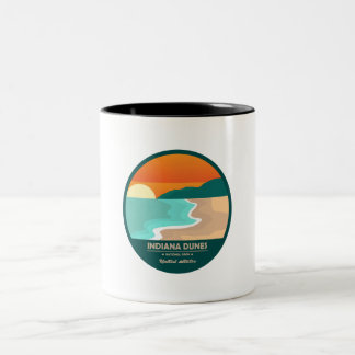indiana dunes national park retro Two-Tone coffee mug