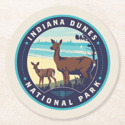 Indiana Dunes National Park Round Paper Coaster