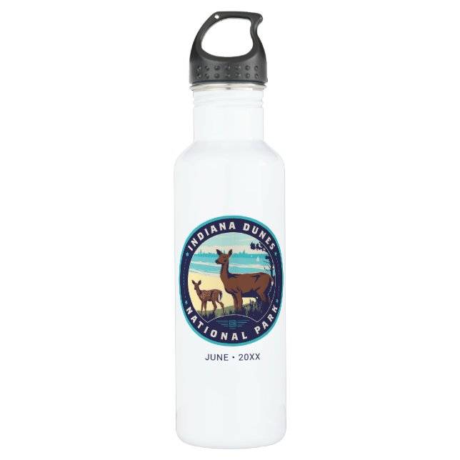 Indiana Dunes National Park Stainless Steel Water Bottle (Front)