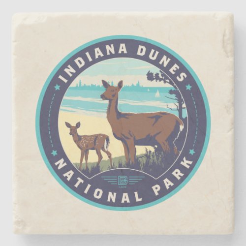 Indiana Dunes National Park Stone Coaster