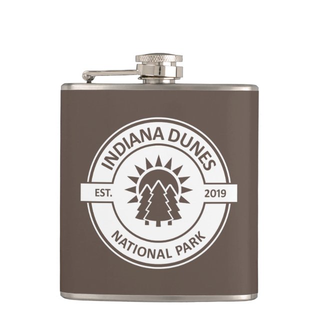 Indiana Dunes National Park Sun Trees Flask (Front)