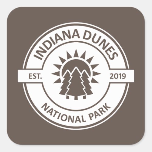 Indiana Dunes National Park Sun Trees Square Sticker