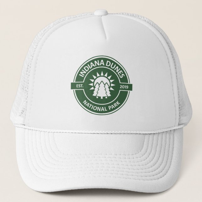 Indiana Dunes National Park Sun Trees Trucker Hat (Front)