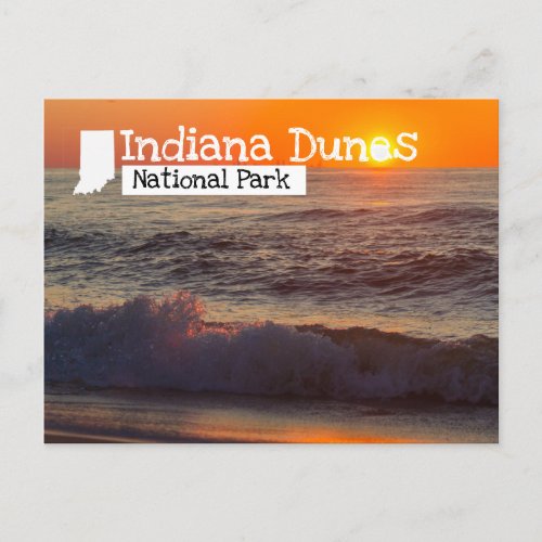 Indiana Dunes National Park Sunset Beach Postcard