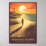 Indiana Dunes National Park Travel Art Vintage Poster