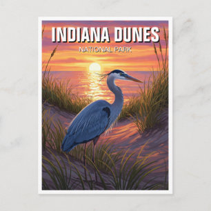 Indiana Dunes National Park Travel Heron Postcard