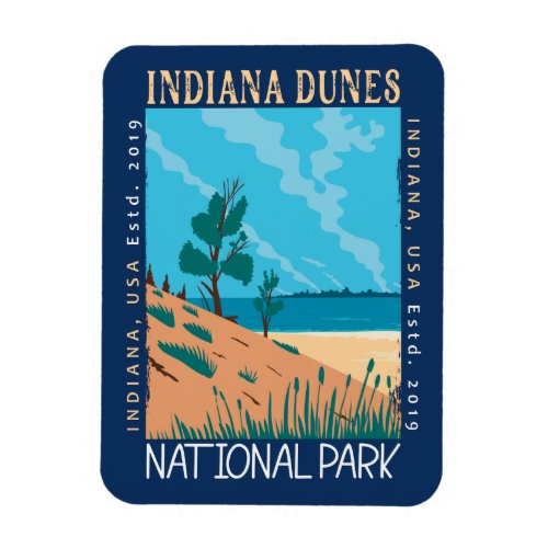 Indiana Dunes National Park Vintage Distressed  Magnet