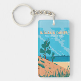 Indiana Dunes National Park Vintage Double Sided Keychain