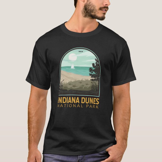 Indiana Dunes National Park Vintage Emblem T-Shirt (Front)